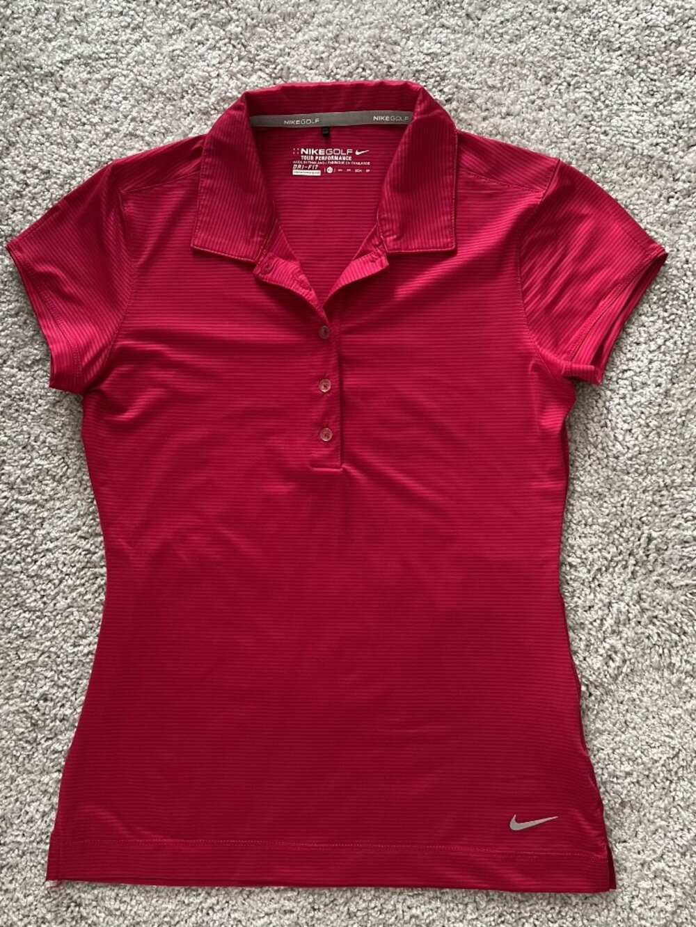 Women's Nike Golf Tour Performance Dri-Fit Pink Fuscia Polo Shirt Size XS